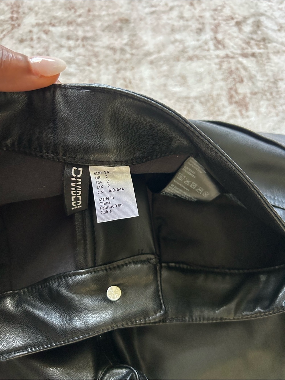 Divided / H&M Black Faux Leather Straight Jeans - Picture 3 of 5